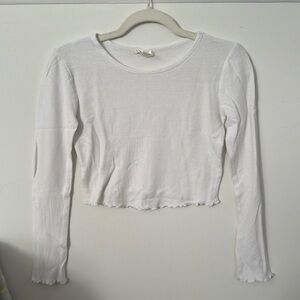 Long Sleeve White Shirt Cropped